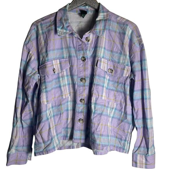 Wild Fable Lavender Purple and Blue Plaid Shirt Jacket - Picture 1 of 4